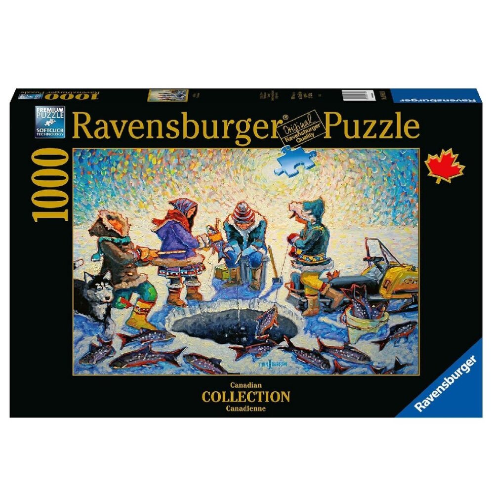 Ravensburger 1000pcs Adult Puzzle-Ice Fishing by John H. Burrow New In Box